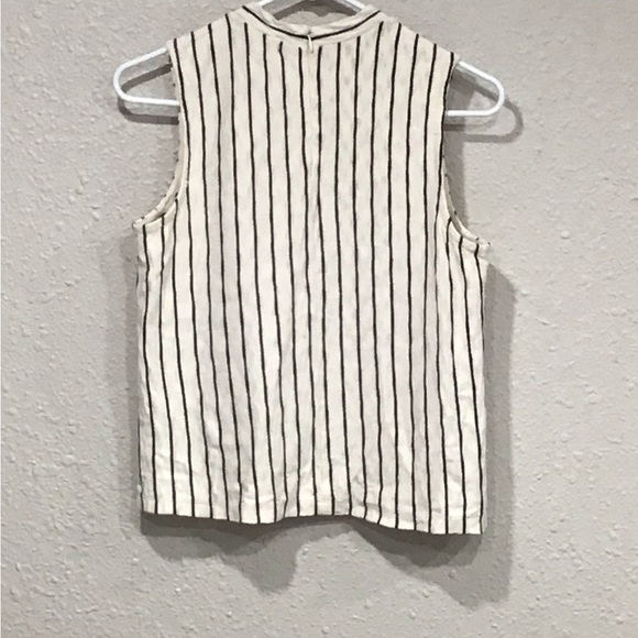 Madewell Mixtape Navy Striped Mock Neck Sleeveless Knit Top​ Size Small - Picture 5 of 5
